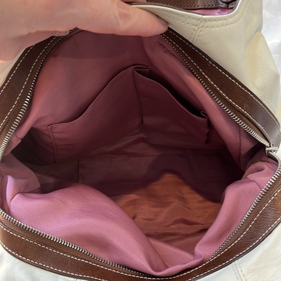 Coach Lynn Hobo Large Shoulder Bag Buckle Cream Leather Authentic Purse F15075 - Picture 14 of 16